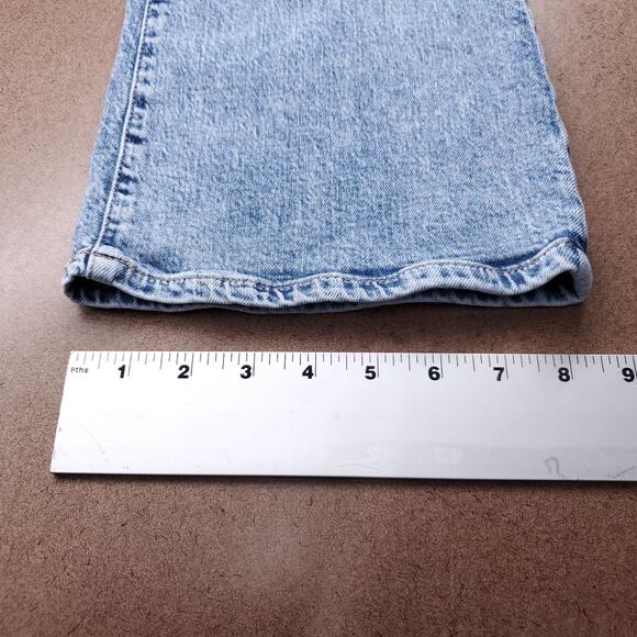 Aeropostale Low Rise Flare Jeans Women 6R Med Blue Distressed Boho Retro Hippie - Picture 8 of 11